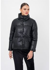 FRESHLIONS Damen Steppjacke "Olena", schwarz, casual, Gr. M, unifarben, kariert, 100% Polyester, Jacken, im klassischen Design