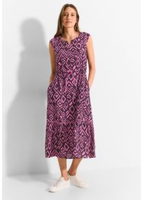Cecil Damen Sommerkleid, rot, casual, Gr. XL, bedruckt, Stoff, 100% Viskose, Kleider, mit Eingrifftaschen