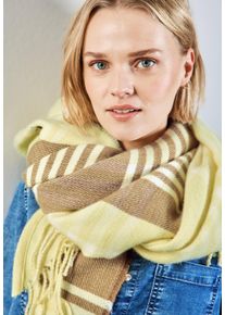 Street One Damen Halstuch, gelb, casual, gemustert, Stoff, 100% Polyester, Modetücher, mit Karomuster