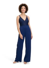 Vera Mont Damen Overall "Vera Mont Jumpsuit mit Spitze", blau, festlich, Gr. 36, Obermaterial: 100% Polyester. Futter: 100% Polyester., Overalls,