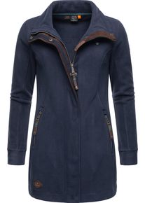Ragwear Damen Parka "Letrice Fleece", blau, sportlich, Gr. XS, Sweatware, 100% Polyester, Jacken, Sportliche Zip-Fleecejacke mit hohem Kragen