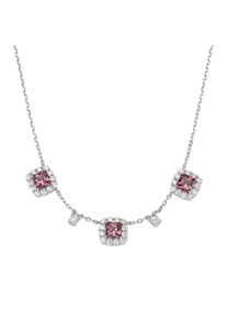 Damen Collier "Ziersteine, Zirkonia weiß, Silber 925", 45cm, Silber 925 (Sterlingsilber), orange, Giorgio Martello MILANO, Silber 925