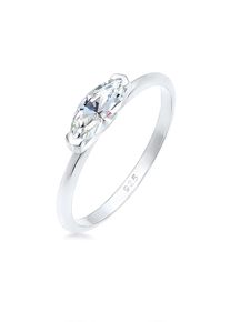 Elli Damen Verlobungsring "Elli Ring Bandring Marquise Kristalle 925 Silber", 56mm, Silber 925 (Sterlingsilber), 1.5mm, silber, Silber 925
