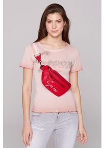 SOCCX Damen Gürteltasche, rot, unifarben, Polyurethan (PU), Taschen, mit kleinem Vorfach