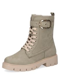 Caprice Damen Schnürboots, Gr. 40, grün, Nubukleder, klassisch, Schuhe, Blockabsatz, Schnürstiefelette mit praktischem Wechselfußbett