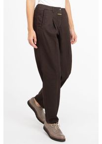 Recover Pants Damen Stoffhose "Peggy", braun, Gr. 50, unifarben, 40% Baumwolle;37% Polyester;20% Modal;3% Elasthan, Hosen, mit Formbund