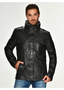 Mustang Herren Lederjacke "Walker RF", schwarz, Gr. XXL, Obermaterial: 100% Leder, Lamm / Innenmaterial: 100% Baumwolle / Kragen: 100% Lammfell,
