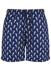 Urban Classics Herren Badeshorts "Urban Classics Herren Pattern Swim Shorts", blau, Gr. S, 100% Polyester, Badehosen