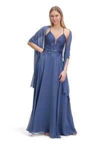 Vera Mont Damen Multifunktionstuch "Vera Mont Chiffonstola schmal geschnitten", blau, festlich, Chiffon, Polyester, Modetücher, Material