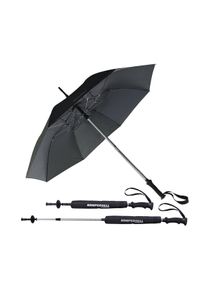 Euroschirm Stockregenschirm "KOMPERDELL Teleskop-Wanderstock m. integriertem Schirm", schwarz, Bezug: 100% Polyester, uni, Regenschirme, mit
