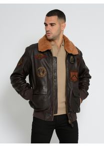 Top Gun Herren Lederjacke "TG2023004", braun, Gr. XXXL, Obermaterial: 100% Lammleder / Futter: 100% Polyester / Wattierung: 100% Polyester / Strick: