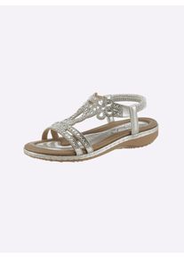 Andrea Conti Damen Sandale, Gr. 38, silber, Textil, modisch, Schuhe