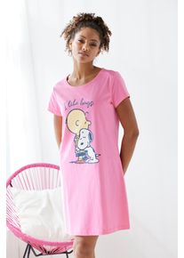 PEANUTS Damen Nachthemd, Gr. 32, pink, Single Jersey, Obermaterial: 100% Baumwolle, unifarben, bedruckt, casual, Kleider, mit PEANUTS Druck