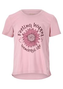 ZIGZAG Kinder T-Shirt "Viola", pink, casual, Gr. 140, bedruckt, 100% Polyester, Shirts, mit praktischer Quick Dry-Technologie