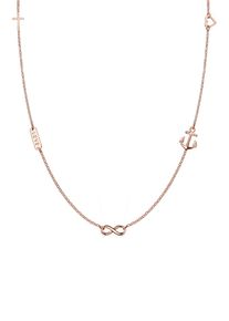 Elli Damen Kette mit Anhänger "Kreuz Herz Infinity Anker Stern 925 Sterling Silber", 40, ohne Stein, Silber 925 (Sterlingsilber), L: 40cm, rosa,