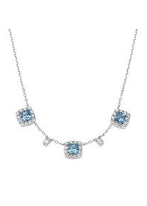 Damen Collier "Ziersteine, Zirkonia weiß, Silber 925", 45cm, Silber 925 (Sterlingsilber), blau, Giorgio Martello MILANO, Silber 925 (Sterlingsilber),