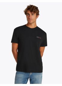 Tommy Jeans Herren Kurzarmshirt "TJM REG GRAPHIC SLUB TEE EXT", schwarz, casual, Gr. XXL, Single Jersey, Obermaterial: 100% Baumwolle, Shirts, Mit