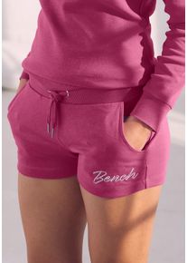 Damen Sweatshorts, BENCH. LOUNGEWEAR, Gr. 44, lila, Interlock, Obermaterial: 100% Baumwolle, unifarben, bestickt, Basic, Hosen, mit glänzender