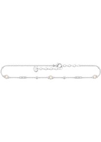 Thomas Sabo Fußkette "mit Perlen und weiße Steine, AK0034-167-14-L27V", 27, Silber 925 (Sterlingsilber)-Perlen, weiß, Silber 925 (Sterlingsilber),