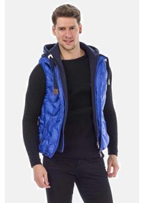 Cipo & Baxx CIPO & BAXX Herren Steppweste "Weste", blau, Basic, Gr. XL, unifarben, 100% Polyester, Westen, mit Sweatkapuze, CM-151