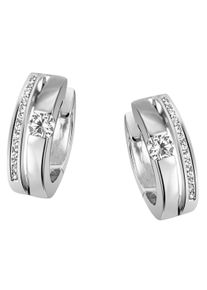 Firetti Damen Paar Creolen "Schmuck Geschenk Silber 925 Ohrschmuck Solitär-Optik glitzernd", Silber 925 (Sterlingsilber), silber, Silber 925
