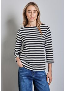 Street One Damen 3/4-Arm-Shirt, blau, casual, Gr. 36, gestreift, Web, 100% Baumwolle, Shirts, aus reiner Baumwolle