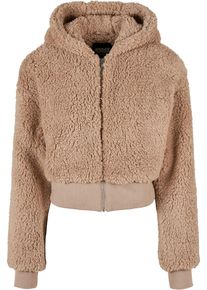 Urban Classics Damen Allwetterjacke "Urban Classics Damen Ladies Short Oversized Sherpa Jacket", grau, casual, Gr. XXL, unifarben, 100% Polyester,