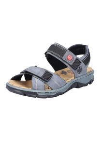Rieker Damen Sandale, Gr. 39, blau, Textil, Lederimitat, sportlich, Schuhe, Sommerschuh, Outdoorschuh, Keilabsatz, in Trekking-Optik