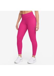 Nike Damen Laufhose "FAST SWOOSH WOMEN'S MID-RISE / LEGGINGS", rot, sportlich, Gr. XS, Obermaterial: 80% Polyester, 20% Elasthan, Hosen
