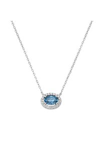 Damen Collier "Ziersteine, Zirkonia weiß, Silber 925", 45cm, Silber 925 (Sterlingsilber), blau, Giorgio Martello MILANO, Silber 925 (Sterlingsilber),