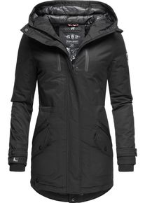 Navahoo Damen Wintermantel "Avrille II", schwarz, modisch, Gr. XS, Oberstoff: 70% Baumwolle, 30% Polyester, Futter: 100% Polyester, Wattierung: 100%