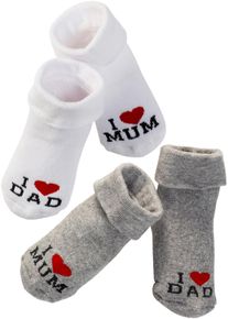Vivance Kinder Umschlagsocken, Gr. 10, grau, Polyester, Polyamid, Baumwolle, Elasthan, meliert, Socken, mit Umschlagbündchen mit eingestricktem Spruch