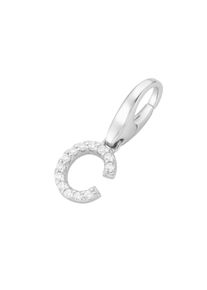 Damen Charm Buchstabe "Buchstabe C, Zirkonia Steine, Silber 925", weiß, Giorgio Martello MILANO, Silber 925 (Sterlingsilber), Charms
