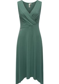 Ragwear Damen Sommerkleid "Fidda", grün, Gr. M, Material: 48% Viskose, 47% Polyester, 5% Elasthan, Kleider, leichtes Jersey-Kleid mit Taillengürtel