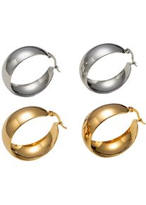 Firetti Damen Creolen-Set "Multipack Schmuck Geschenk Edelstahl Ohrschmuck Ohrringe", Edelstahl, gold, Edelstahl, Ohrringe, Made in Germany