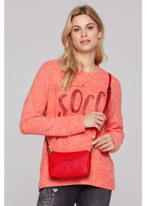 SOCCX Damen Umhängetasche, rot, Polyurethan (PU), unifarben, Taschen, mit abnehmbarem Schulterriemen