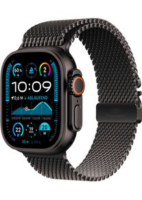 Apple Smartwatch "Watch Ultra 2 (2024) GPS + Cellular", 49mm, Cellular, S, Milanaise, schwarz, Smartwatches
