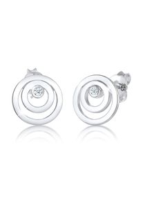 Elli DIAMONDS Damen Paar Ohrstecker "Ohrstecker Kreis Diamant Weiß (0.03ct) 925 Sterling Silber", OneSize, 0.03 ct P1 = bei 10-facher Vergrößerung
