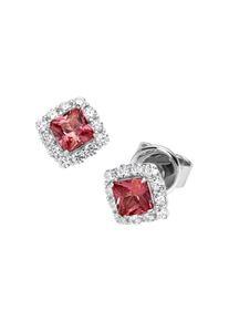 Damen Paar Ohrstecker "Ziersteine, Zirkonia weiß, Silber 925", Silber 925 (Sterlingsilber), orange, Giorgio Martello MILANO, Silber 925