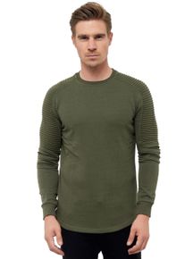 Rusty Neal Herren Sweatshirt, grün, Gr. XXXL, unifarben, 70% Baumwolle, 30% Polyester, Sweatshirts, mit geripptem Ärmeldesign