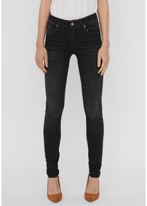 Véro Moda VERO MODA Damen Skinny-fit-Jeans "VMLUX MR SLIM JEANS", schwarz, Basic, Gr. XS, Denim/Jeans, Obermaterial: 92% Baumwolle, 6% Polyester, 2% Elasthan,