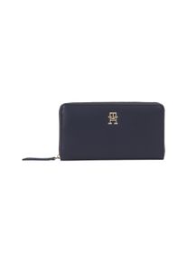 Tommy Hilfiger Geldbörse "TH LOGOTAPE LRG ZA", blau, Lederimitat, elegant,klassisch, Kleinlederwaren, Damen Portemonnaie, Geldbeutel in rechteckigem