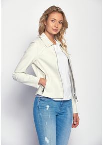 Maze Damen Lederjacke "Noble", weiß, Gr. S, Obermaterial: 100% Lammleder / Futter: 100% Baumwolle / Ärmelfutter: 100% Polyester, Jacken
