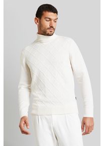 Bugatti Herren Rollkragenpullover, beige, casual, Gr. XXXL, unifarben, 80% Wolle, 20% Polyamid, Pullover, mit 3-D-Rautenmuster
