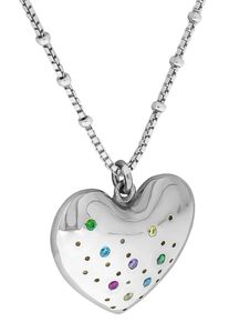 Firetti Damen Kette mit Anhänger "Schmuck Geschenk Silber 925 Halsschmuck Halskette Venezianer Herz", Silber 925 (Sterlingsilber), L: 45cm B: 1,3mm,