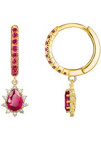 Thomas Sabo Damen Paar Creolen "mit Anhänger Vintage Romance, CR748-995-10", Silber 925 (Sterlingsilber), bunt, Silber 925 (Sterlingsilber),