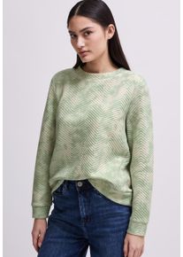 Damen Langarmshirt, grün, casual, Gr. 36, STREET ONE STUDIO, gemustert, Stoff, 81% Polyester, 17% Viskose, 2% Elasthan, Shirts, mit Muster