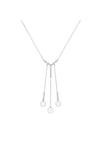 Damen Collier "mit Süßwasser-Perlen und Zirkonia, Silber 925", 45cm, Silber 925 (Sterlingsilber), silber, Giorgio Martello MILANO, Silber 925
