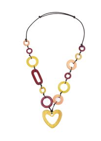 Damen Lange Kette "Baguio", gelb, Basic, Collezione Alessandro, Holz, Halsketten, aus echtem Holz