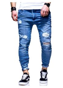behype Herren Slim-fit-Jeans "Dino", blau, casual, Gr. 30, 97% Baumwolle, 3% Elasthan, Jeans, mit tollen Used-Elementen
